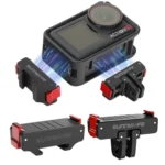 For DJI Osmo Action 5 Pro / 4 / 3 Sunnylife Foldable Magnetic Quick Release Mount + Magnetic Cold Shoe Adapter