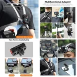For DJI Osmo Action 5 Pro / 4 / 3 Sunnylife Foldable Magnetic Quick Release Mount + Magnetic Cold Shoe Adapter - Image 5