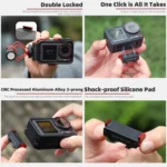 For DJI Osmo Action 5 Pro / 4 / 3 Sunnylife Foldable Magnetic Quick Release Mount + Magnetic Cold Shoe Adapter - Image 6