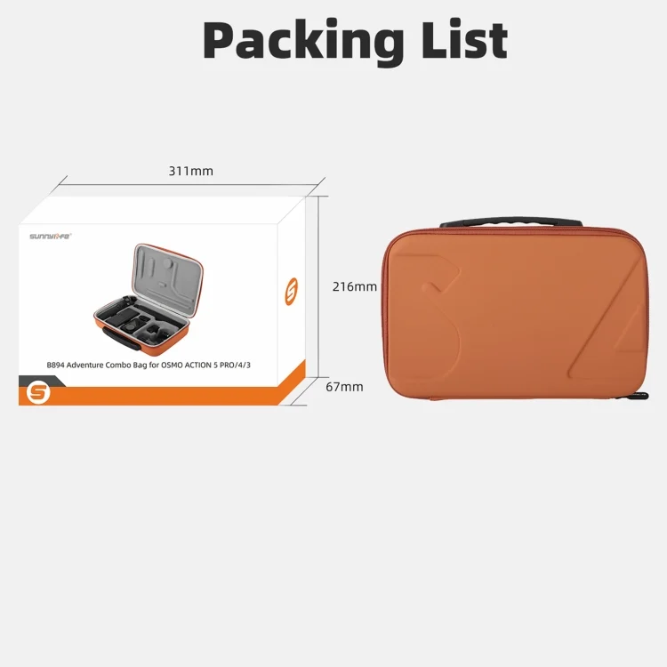 DOP0791_B7.webp For DJI Osmo Action 5 Pro / 4 / 3 Sunnylife Portable Carrying Case Adventure Combo Bag - Image 8