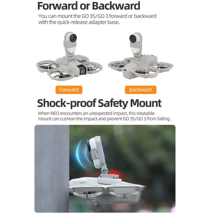 DOP0797H_3.webp For DJI Neo / Insta360 GO 3S / GO 3 Sunnylife Drone Expansion Mount Action Camera Holder Adapter - Image 4