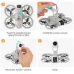 For DJI Neo / Insta360 GO 3S / GO 3 Sunnylife Drone Expansion Mount Action Camera Holder Adapter - Image 10