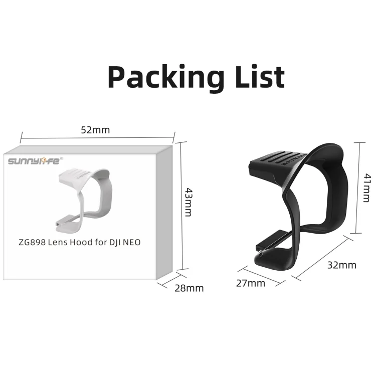 DOP0803_B9.webp For DJI Neo Sunnylife Lens Hood Anti-glare Lens Cover Sunhood Gimbal Protective Cap - Image 10