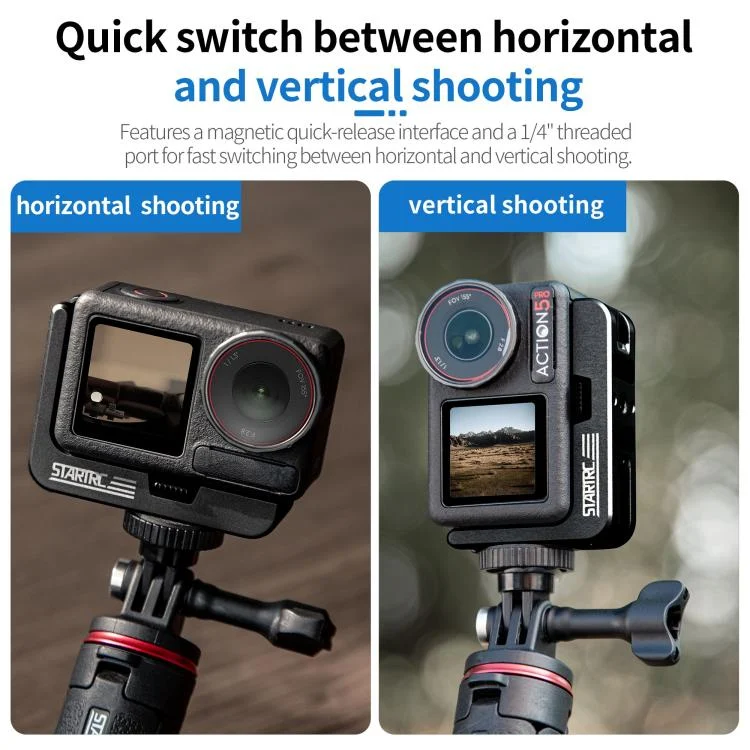 DOP2146B_5.webp For DJI Osmo Action 5 Pro / 4 / 3 STARTRC L-shaped Magnetic Quick Release Bracket - Image 6