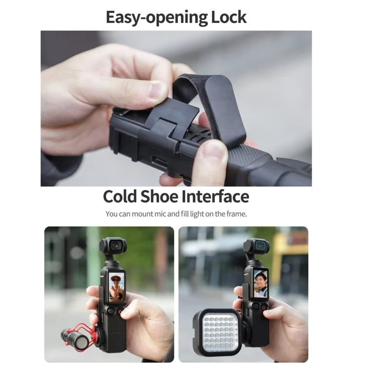 DOP2457B_3.webp For DJI OSMO Pocket 3 Sunnylife Hand Band Protective Frame Cold Shoe Extension Handle Cover - Image 4