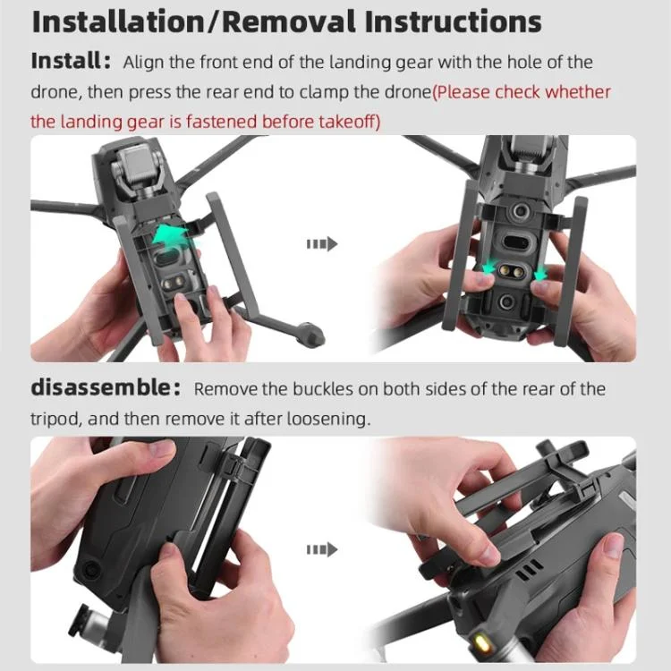 DOP2756H_9.webp For DJI Mavic 2 BRDRC Sled Folding Heightened Landing Gear Training Rack - Image 10