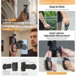 For DJI Osmo Pocket 3 Sunnylife Hand Band Magnetic Expansion Adapter Phone Teleprompter Holder Mount Extension Handle - Image 3