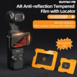 For DJI Osmo Pocket 3 Sunnylife Lens Screen Protector AR Anti-reflection Tempered Glass Film with Film Locator - Image 3