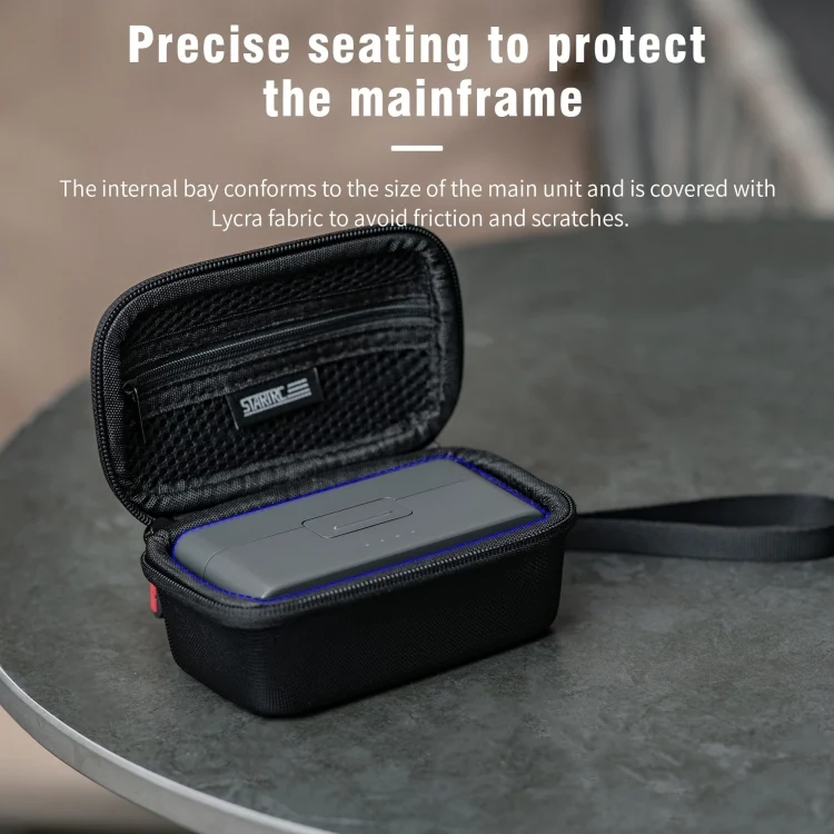 DOP2840B_5.webp For DJI MIC 2 STARTRC Diamond Texture PU Portable Carry Case with Carabiner & Strap - Image 6