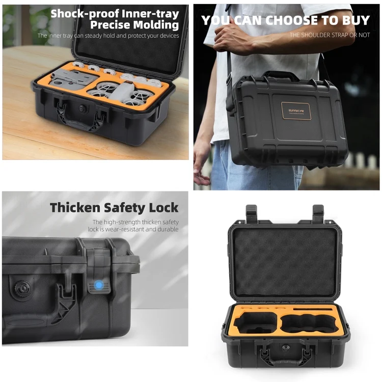 DOP2898B_4.webp For DJI Neo Sunnylife Safety Carrying Case Waterproof Shock-proof Hard Travel Case - Image 5