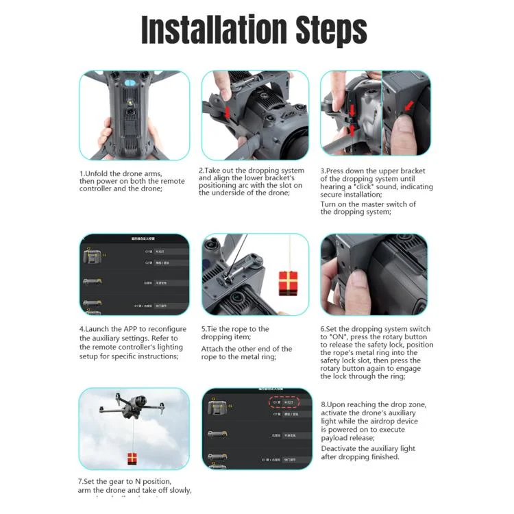 DOP2975B_10.webp For DJI Mavic 4 Pro STARTRC Air-Dropping System Thrower Parabolic with Expansion Bracket - Image 11