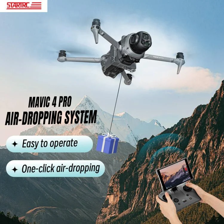DOP2975B_4.webp For DJI Mavic 4 Pro STARTRC Air-Dropping System Thrower Parabolic with Expansion Bracket - Image 5