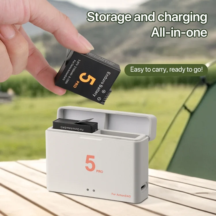 DOP3517W_4.webp For DJI Osmo Action 5 Pro / 4 / 3 Battery Charger Box Dual-Slot Batteries Charger - Image 5