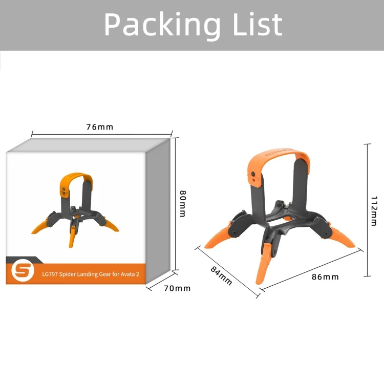 DOP3573_B10.webp For DJI AVATA 2 Sunnylife LG797 Landing Gear Extensions Heightened Spider Gears Support Leg - Image 11
