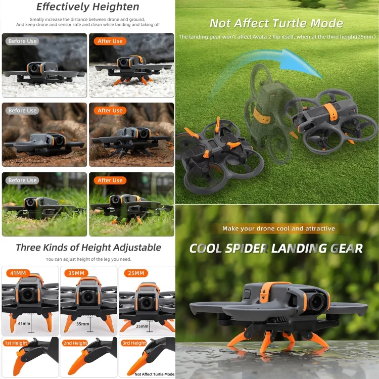 DOP3573_B2.webp For DJI AVATA 2 Sunnylife LG797 Landing Gear Extensions Heightened Spider Gears Support Leg - Image 3