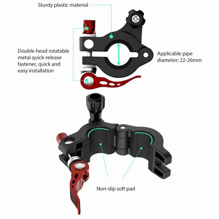 DOP4572B_5.webp For DJI RC2 Sunnylife Remote Control Shooting Camera Bicycle Clip Mount - Image 6