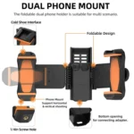 For DJI OSMO Pocket 3 Sunnylife ZJ756 Expanded Dual Phone Clamp Holder - Image 3