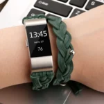 For Fitbit Charge 2 Weave Genuine Leather Replacement Strap Watchband - Image 5