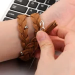 For Fitbit Charge 2 Weave Genuine Leather Replacement Strap Watchband - Image 2