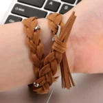 For Fitbit Charge 2 Weave Genuine Leather Replacement Strap Watchband - Image 3
