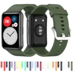 For Huawei Watch Fit Silicone Replacement Wrist Strap Watchband with Stainless Steel Buckle - Image 7