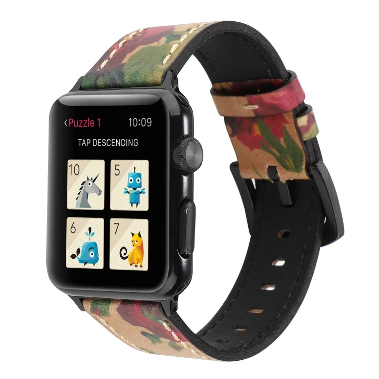 Retro Head-layer Cowhide Genuine Leather Watchband For Apple Watch Series 6 & SE & 5 & 4 44mm / 3 & 2 & 1 42mm, For Apple Watch Series 7 45mm / 6 & SE & 5 & 4 44mm / 3 & 2 & 1 42mm...