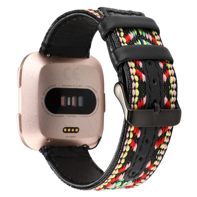 EDA00112301A_1.webp For Fitbit Versa Ethnic Style Genuine Leather Strap - Image 3