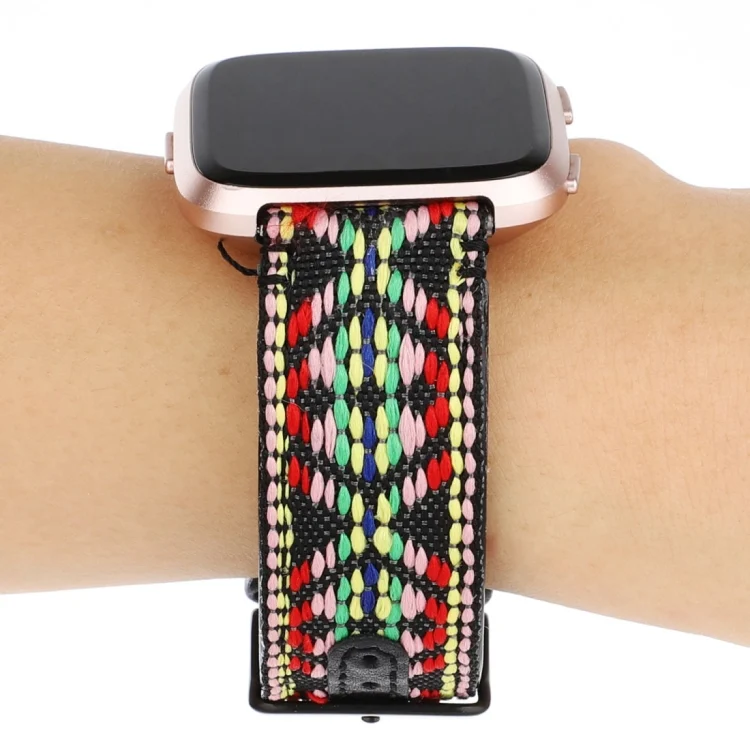 EDA00112301A_3.webp For Fitbit Versa Ethnic Style Genuine Leather Strap - Image 5