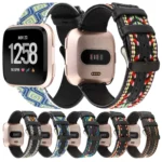 For Fitbit Versa Ethnic Style Genuine Leather Strap - Image 2