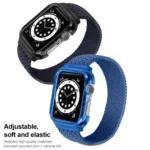 Weave Replacement Wrist Strap Watchbands with Frame For Apple Watch Series 6 & SE & 5 & 4 40mm / 3 & 2 & 1 38mm, 145mm, 150mm, 155mm - Image 4
