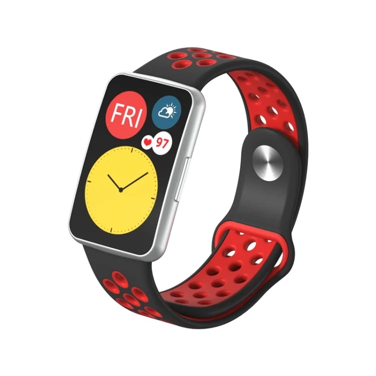 EDA001173901B_1.webp For Huawei Watch Fit Silicone Two-color Reverse Buckle Replacement Strap Watchband - Image 3