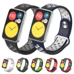 For Huawei Watch Fit Silicone Two-color Reverse Buckle Replacement Strap Watchband - Image 2