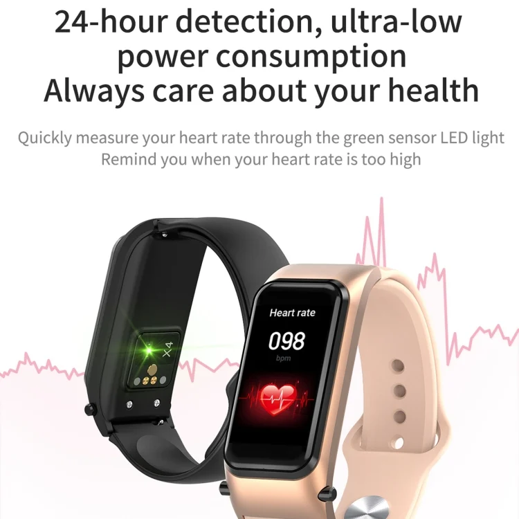 EDA001254901_B10.webp X4 1.14 inch HD Screen Bluetooth Earphone Smart Bracelet, Support Sleep Monitoring / Body Temperature Monitoring / Heart Rate Monitoring - Image 11
