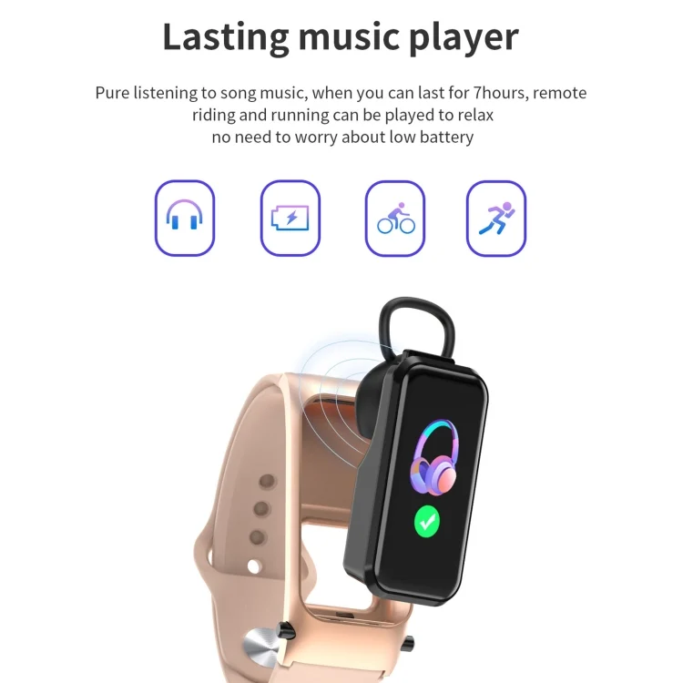 EDA001254901_B15.webp X4 1.14 inch HD Screen Bluetooth Earphone Smart Bracelet, Support Sleep Monitoring / Body Temperature Monitoring / Heart Rate Monitoring - Image 16