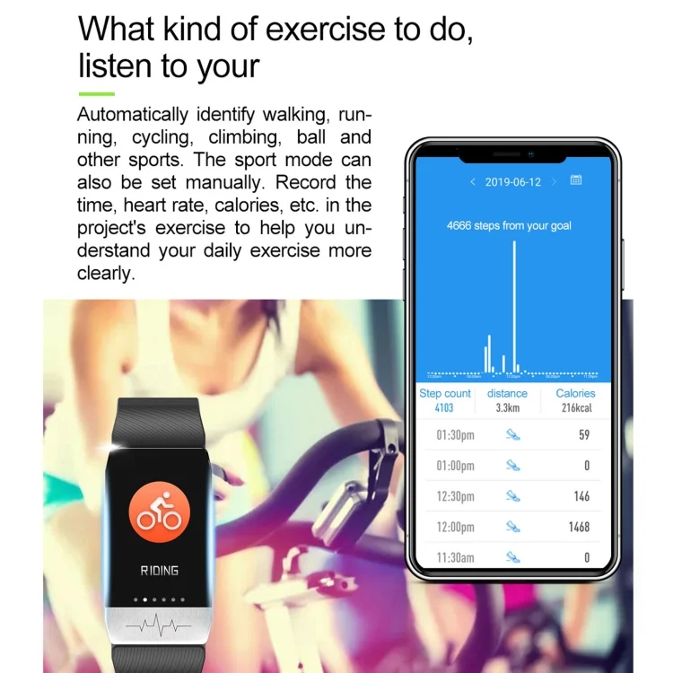 EDA001270301_B16.webp T1S 1.14 inch Screen IP67 Waterproof Smart Bracelet, Support Blood Oxygen Monitoring / Body Temperature Monitoring / Heart Rate Monitoring - Image 17