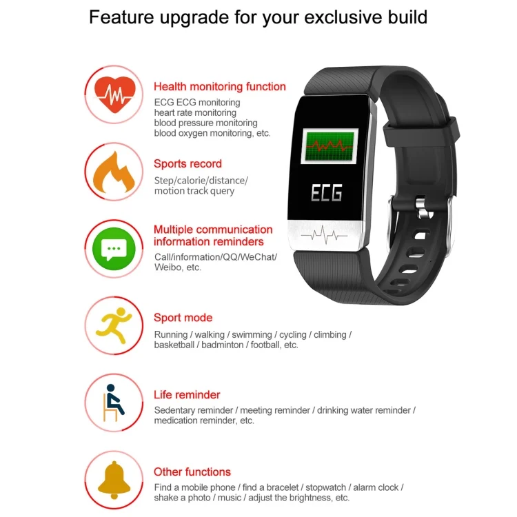 EDA001270301_B18.webp T1S 1.14 inch Screen IP67 Waterproof Smart Bracelet, Support Blood Oxygen Monitoring / Body Temperature Monitoring / Heart Rate Monitoring - Image 19