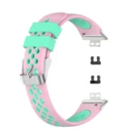 For Huawei Watch Fit 18mm Clasp Style Silicone Two-color Replacement Strap Watchband