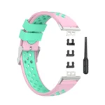 For Huawei Watch Fit 18mm Clasp Style Silicone Two-color Replacement Strap Watchband - Image 9