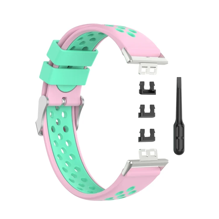 EDA001310801A_1.webp For Huawei Watch Fit 18mm Clasp Style Silicone Two-color Replacement Strap Watchband - Image 9