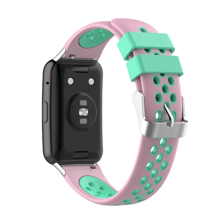 EDA001310801A_3.webp For Huawei Watch Fit 18mm Clasp Style Silicone Two-color Replacement Strap Watchband - Image 11