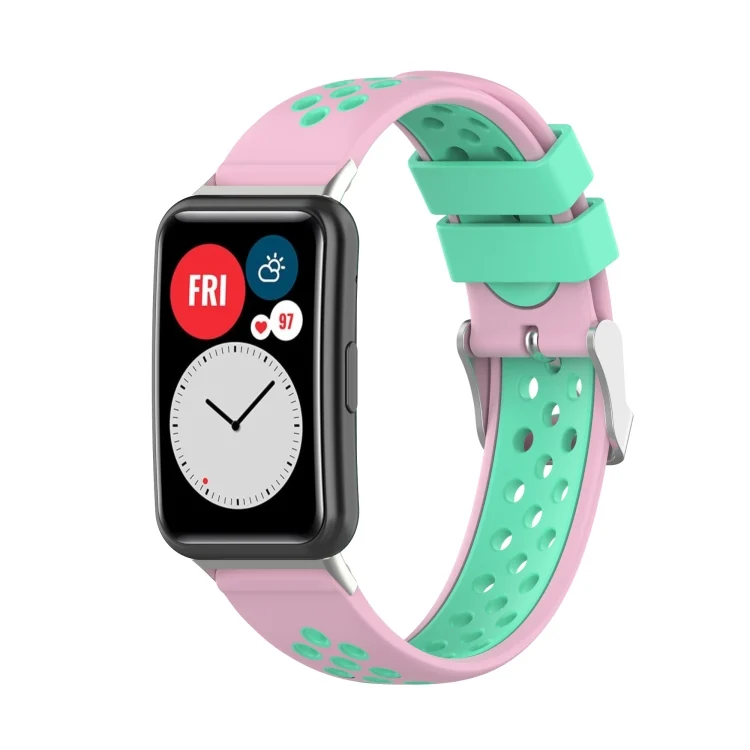 EDA001310801A_4.webp For Huawei Watch Fit 18mm Clasp Style Silicone Two-color Replacement Strap Watchband - Image 12