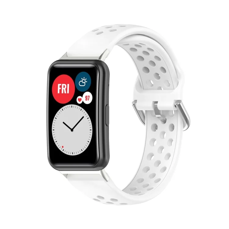 EDA001311201A_3.webp For Huawei Watch Fit 18mm Sport Style Silicone Solid Color Replacement Strap Watchband - Image 11