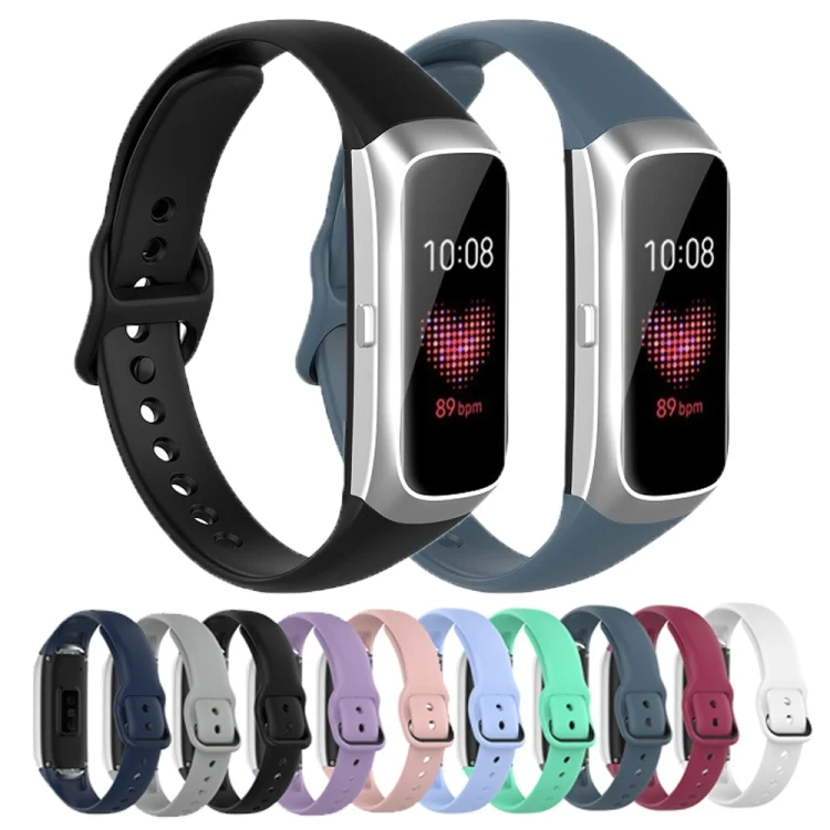 EDA001364101_B2.webp For Samsung Galaxy Fit SM-R370 Silicone Steel Shrapnel Black Buckle Replacement Strap Watchband - Image 3