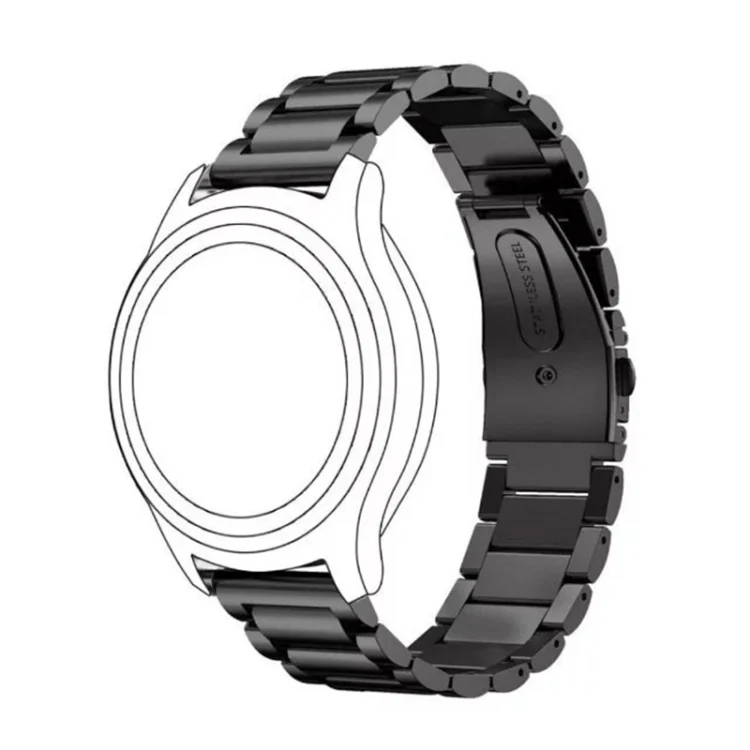 EDA001388401A_2.webp 22mm Three Flat Buckle Stainless Steel Replacement Watchband for Huawei Watch GT2 Pro / Amazfit GTR 2 - Image 4