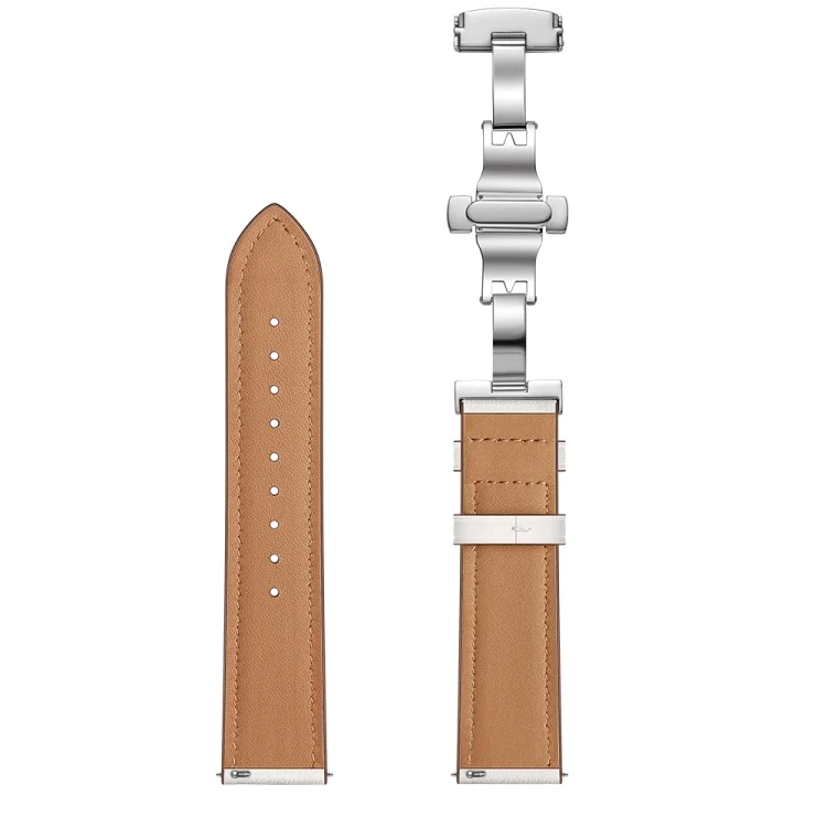 EDA001459903A_2.webp 22mm Universal Butterfly Buckle Leather Replacement Strap Watchband - Image 4