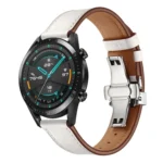22mm Universal Butterfly Buckle Leather Replacement Strap Watchband - Image 7