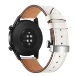 22mm Universal Butterfly Buckle Leather Replacement Strap Watchband - Image 8