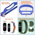 For Xiaomi Mi Band 6 / 5 / 4 / 3 / 2 Universal Silicone Elasticity Weave Replacement Strap Watchband - Image 3