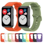 For Huwei Watch Fit Protective Silicone Case + Silicone Watchband Kit - Image 2