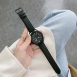 Sewing Litchi Texture Leather Replacement Strap Watchband - Image 5